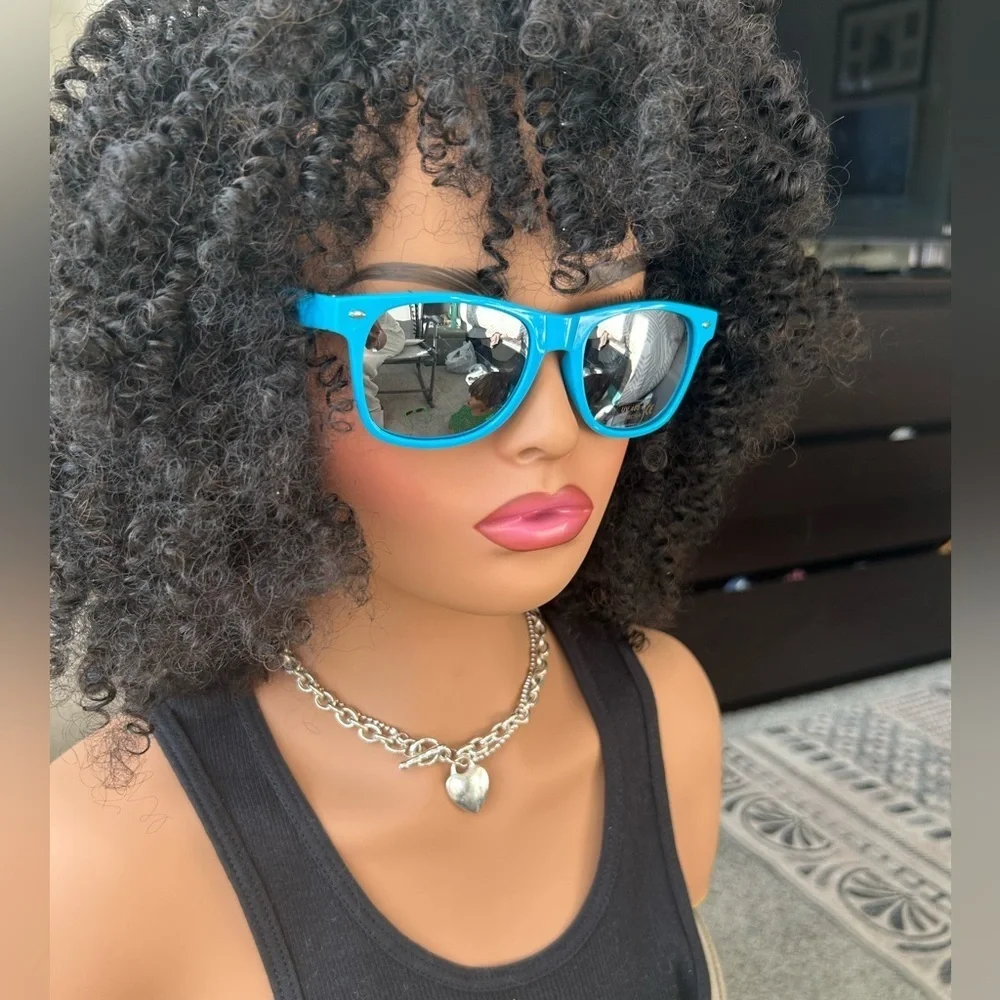 ✨NEW Stylish Neon Retro Blue mirror lens Sunglasses